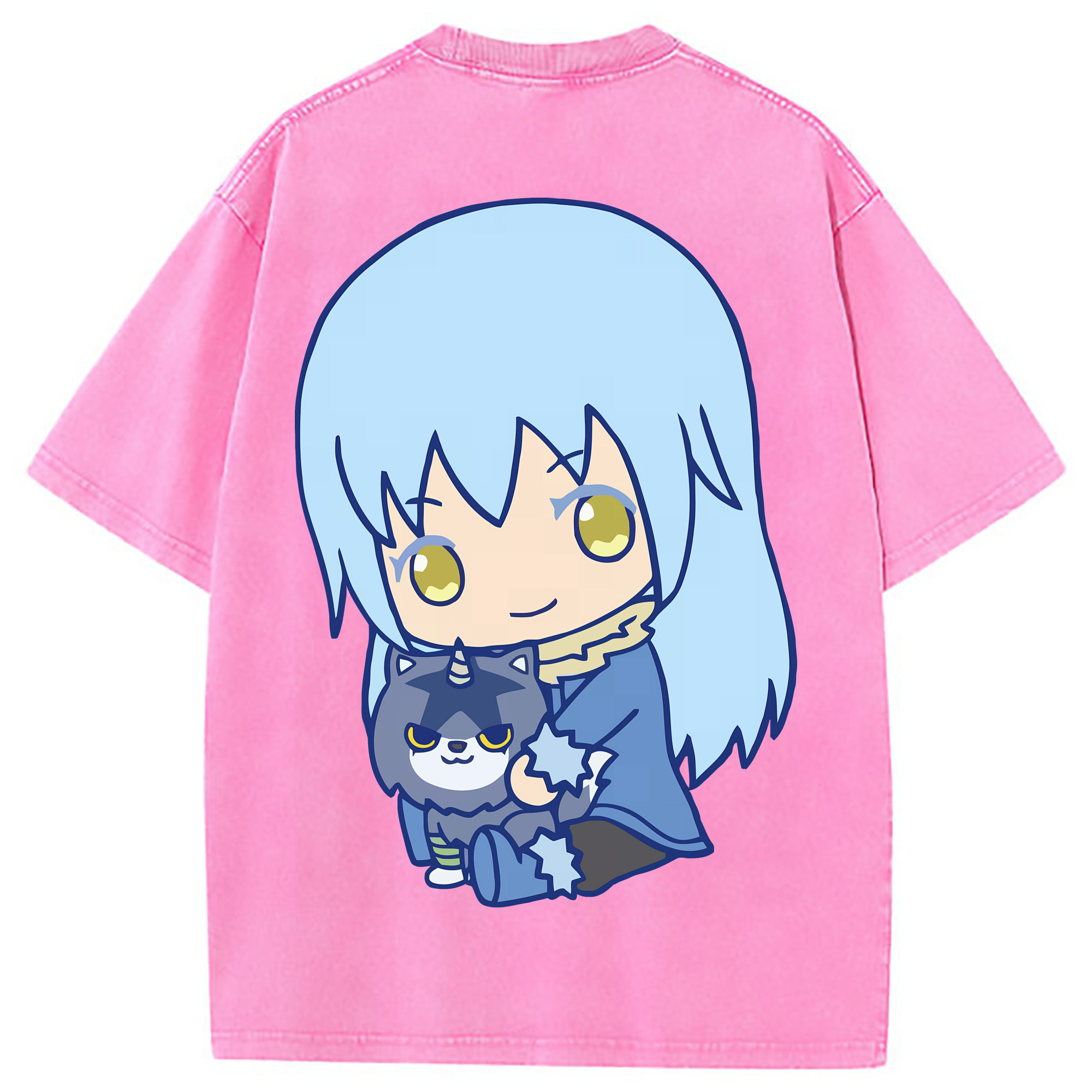 （画像用） 転スラ Regarding Reincarnated to Slime 綿100% ヴィンテージ風 半袖Tシャツ（背面プリント）